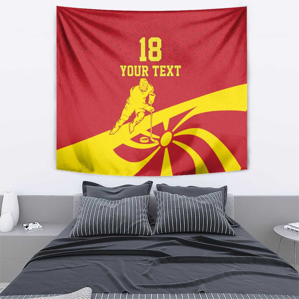 Macedonia Ice Hockey Custom Tapestry Go Champion - Wonder Print Shop