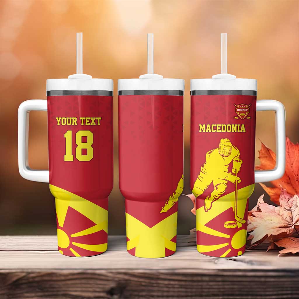 Macedonia Ice Hockey Custom Tumbler With Handle Go Champion - Wonder Print Shop