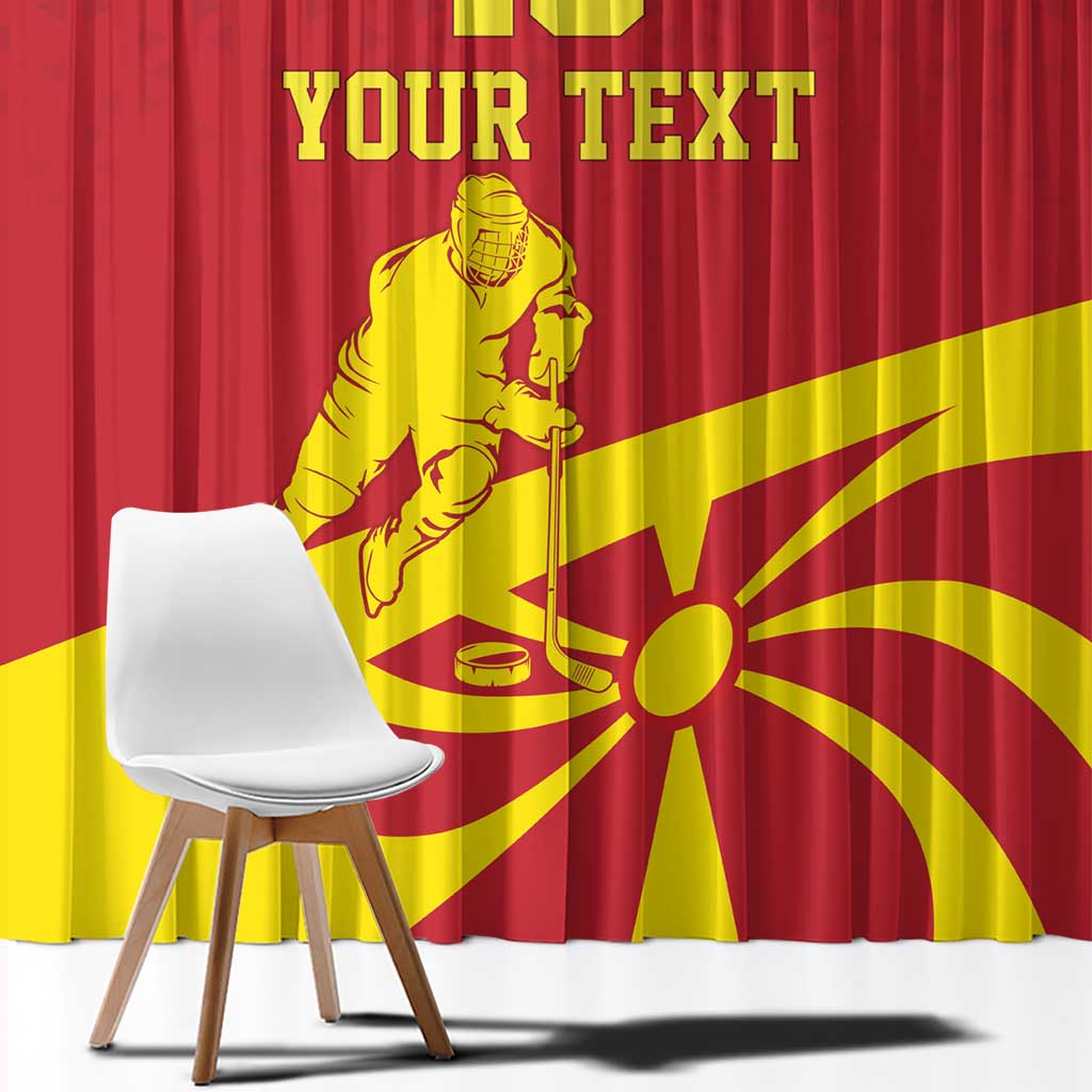 Macedonia Ice Hockey Custom Window Curtain Go Champion - Wonder Print Shop