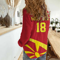 Macedonia Ice Hockey Custom Women Casual Shirt Go Champion - Wonder Print Shop