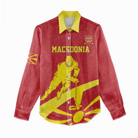 Macedonia Ice Hockey Custom Women Casual Shirt Go Champion - Wonder Print Shop