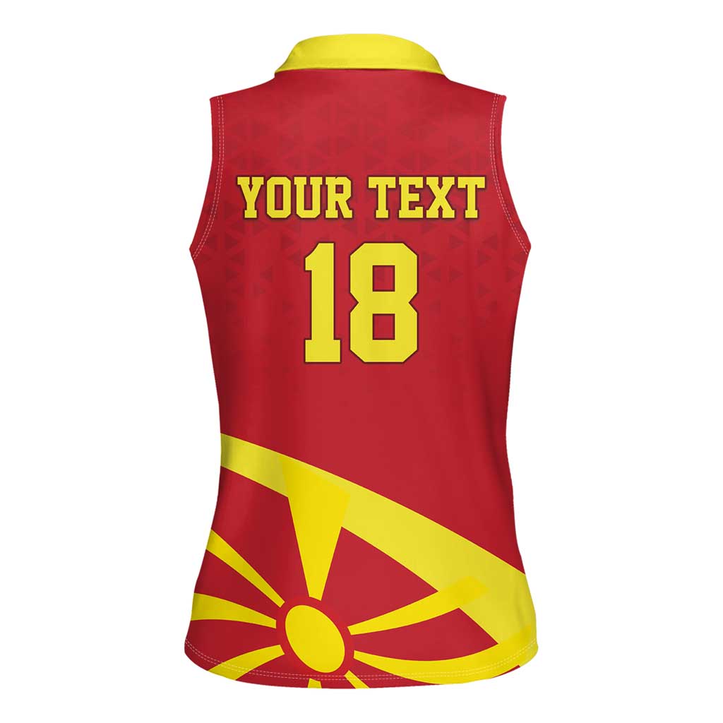 Macedonia Ice Hockey Custom Women Sleeveless Polo Shirt Go Champion - Wonder Print Shop