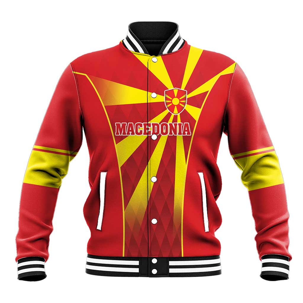 Custom Macedonia Football Baseball Jacket Come On Lavovi - Wonder Print Shop