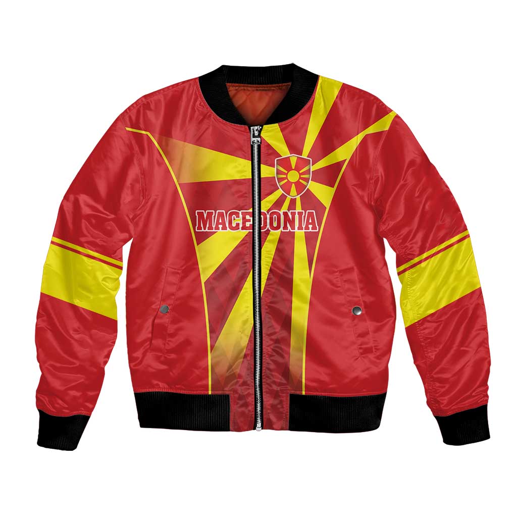 Custom Macedonia Football Bomber Jacket Come On Lavovi - Wonder Print Shop