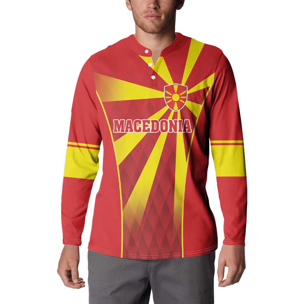 Custom Macedonia Football Button Sweatshirt Come On Lavovi - Wonder Print Shop