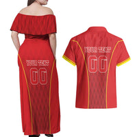Custom Macedonia Football Couples Matching Off Shoulder Maxi Dress and Hawaiian Shirt Come On Lavovi - Wonder Print Shop
