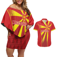 Custom Macedonia Football Couples Matching Off Shoulder Short Dress and Hawaiian Shirt Come On Lavovi - Wonder Print Shop