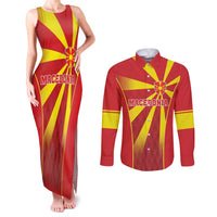 Custom Macedonia Football Couples Matching Tank Maxi Dress and Long Sleeve Button Shirt Come On Lavovi - Wonder Print Shop