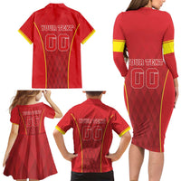 Custom Macedonia Football Family Matching Long Sleeve Bodycon Dress and Hawaiian Shirt Come On Lavovi - Wonder Print Shop