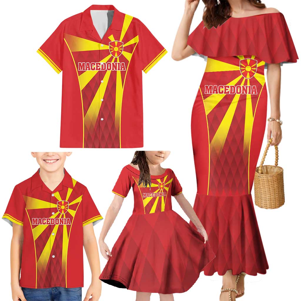 Custom Macedonia Football Family Matching Mermaid Dress and Hawaiian Shirt Come On Lavovi - Wonder Print Shop