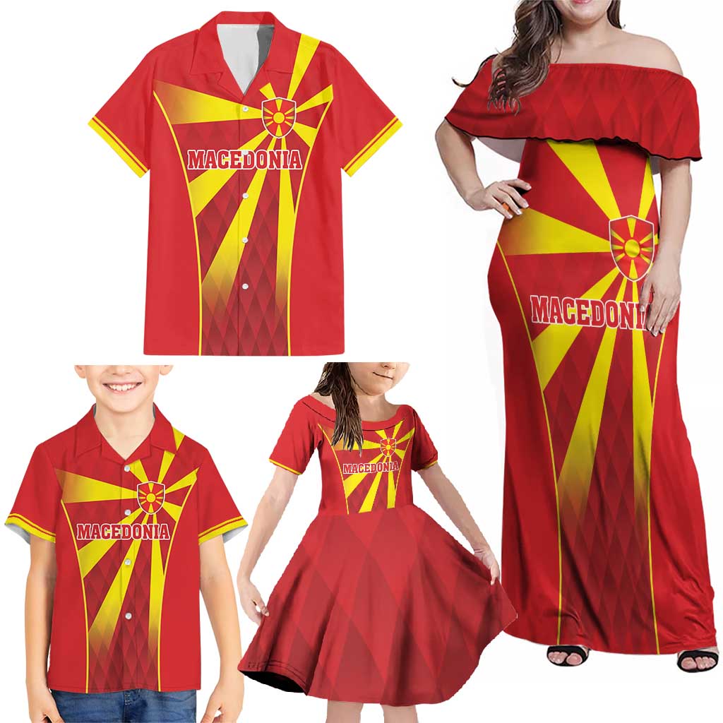 Custom Macedonia Football Family Matching Off Shoulder Maxi Dress and Hawaiian Shirt Come On Lavovi - Wonder Print Shop