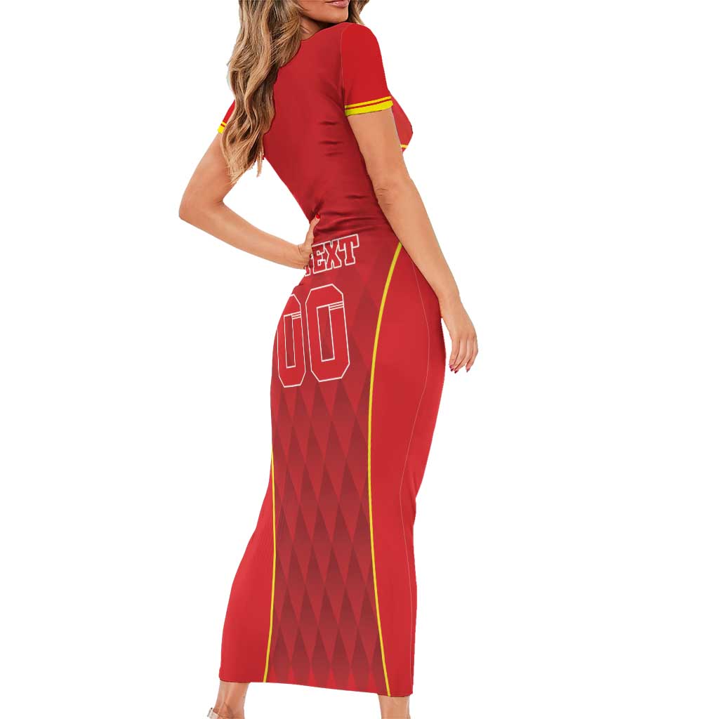 Custom Macedonia Football Family Matching Short Sleeve Bodycon Dress and Hawaiian Shirt Come On Lavovi - Wonder Print Shop