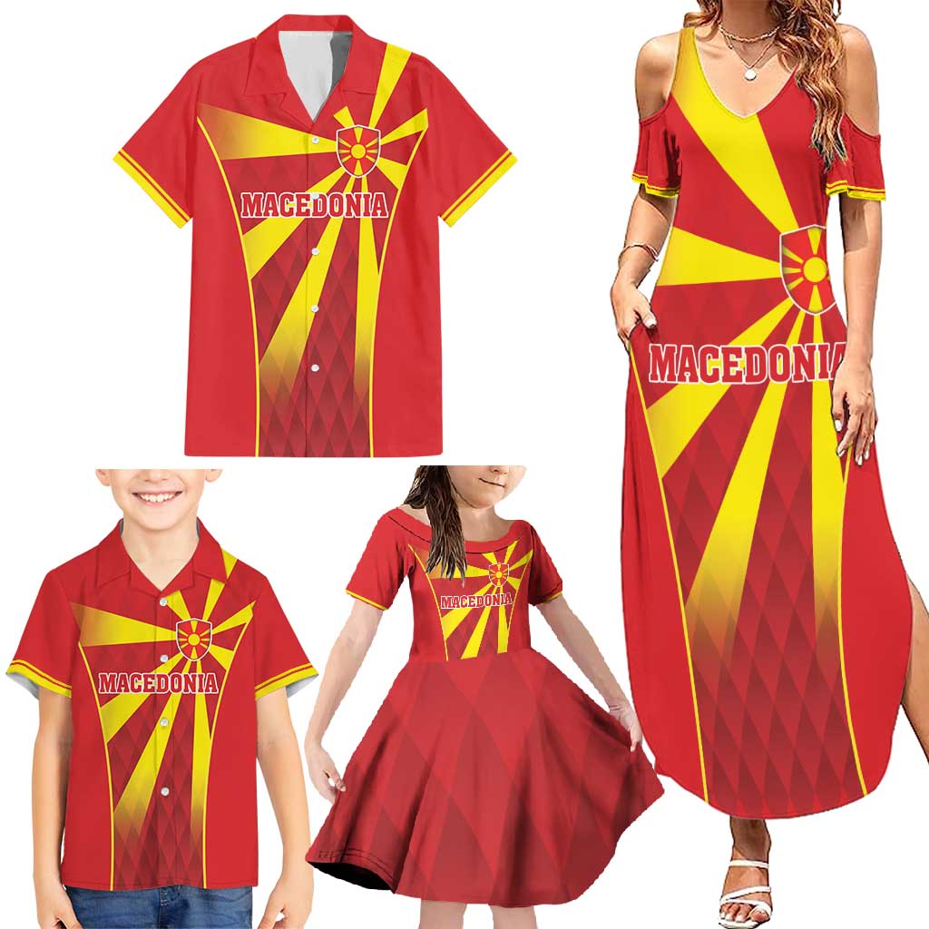 Custom Macedonia Football Family Matching Summer Maxi Dress and Hawaiian Shirt Come On Lavovi - Wonder Print Shop