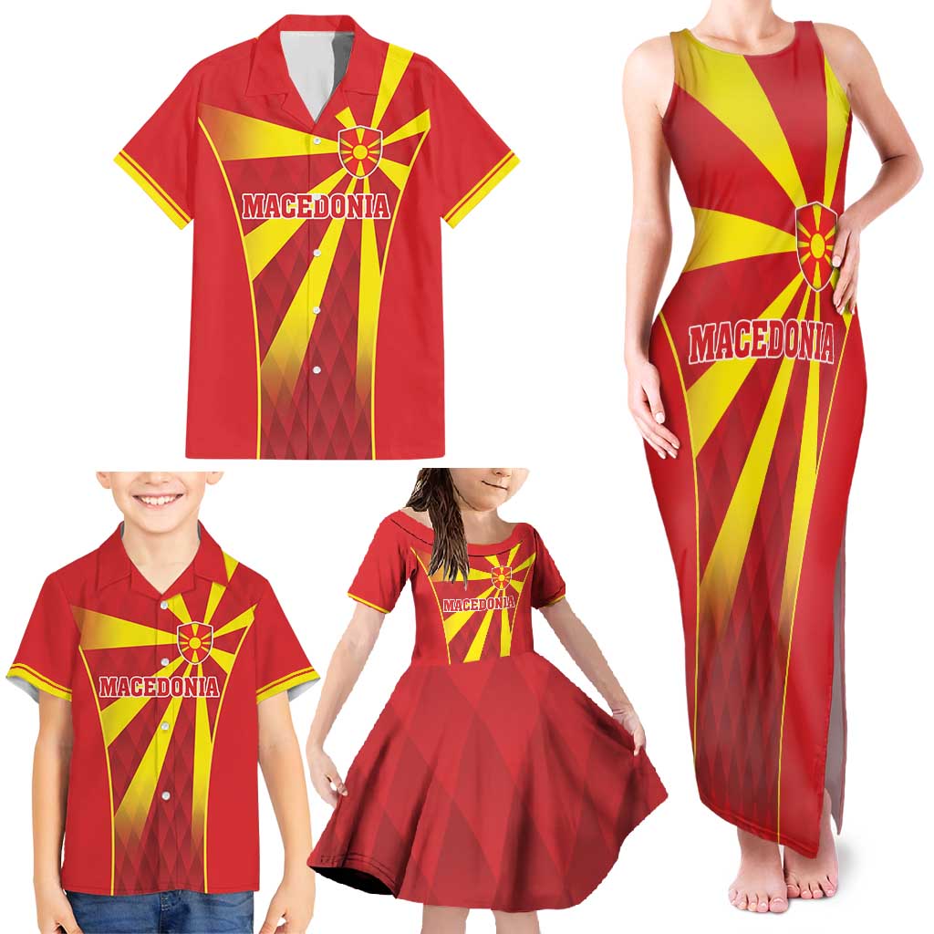 Custom Macedonia Football Family Matching Tank Maxi Dress and Hawaiian Shirt Come On Lavovi - Wonder Print Shop