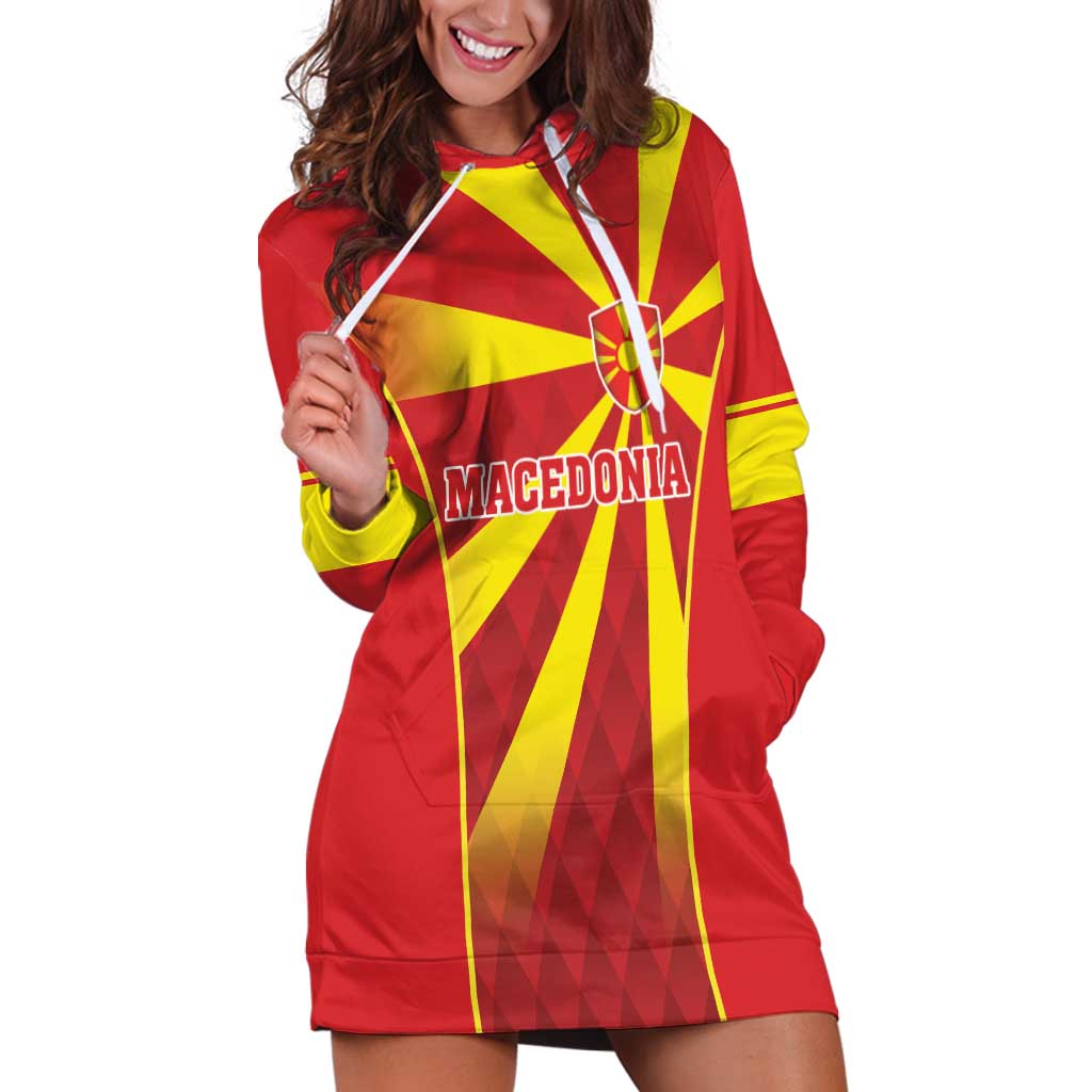 Custom Macedonia Football Hoodie Dress Come On Lavovi - Wonder Print Shop