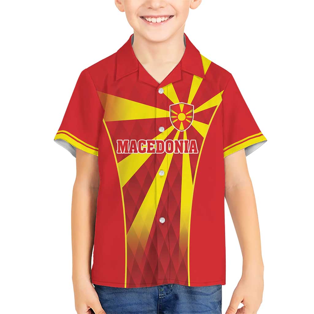 Custom Macedonia Football Kid Hawaiian Shirt Come On Lavovi - Wonder Print Shop