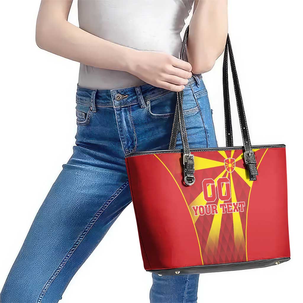 Custom Macedonia Football Leather Tote Bag Come On Lavovi - Wonder Print Shop