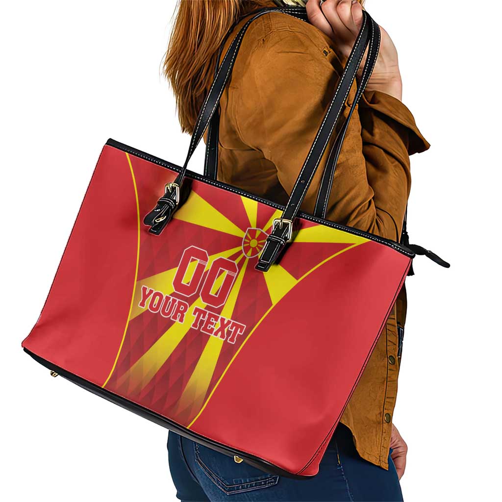 Custom Macedonia Football Leather Tote Bag Come On Lavovi - Wonder Print Shop