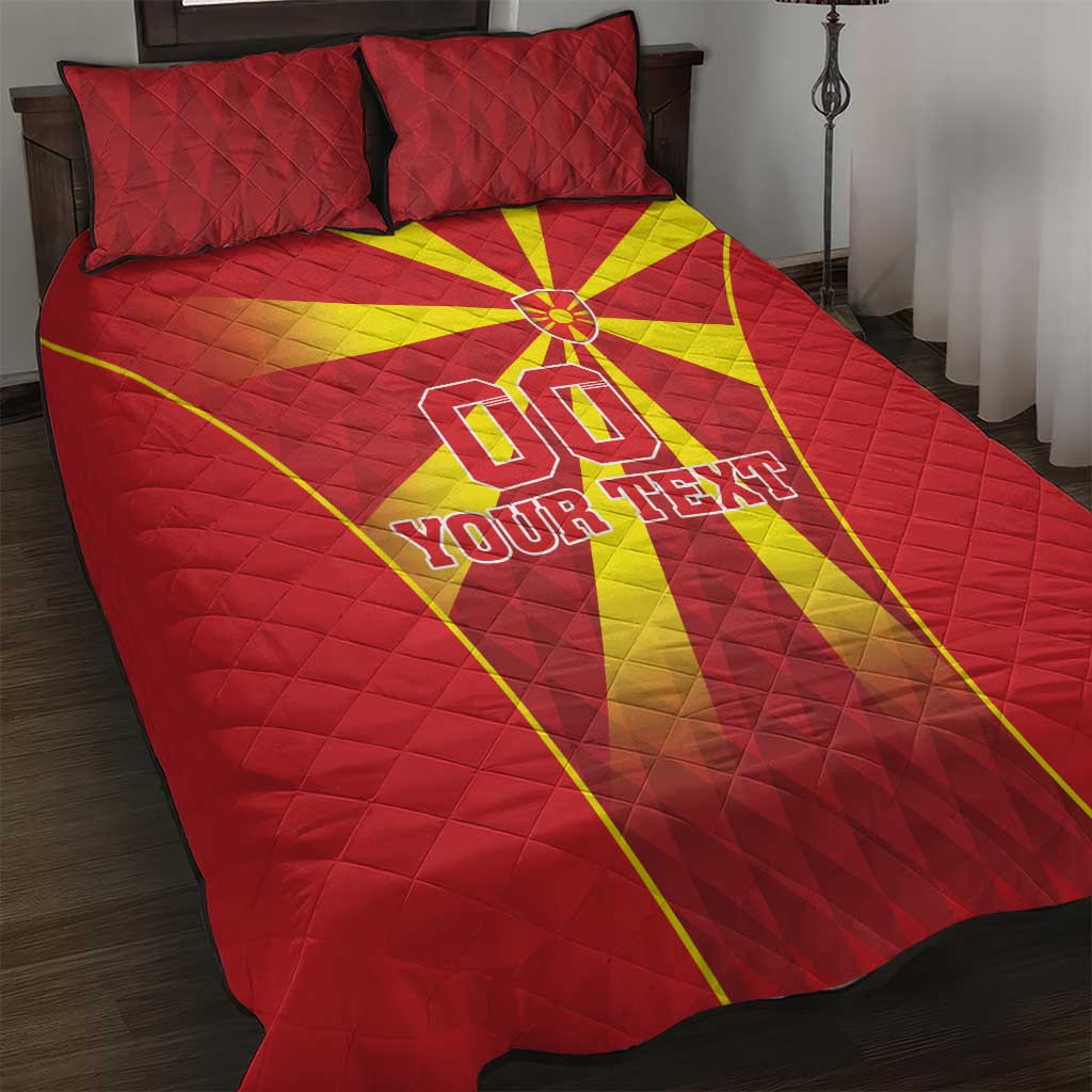Custom Macedonia Football Quilt Bed Set Come On Lavovi - Wonder Print Shop