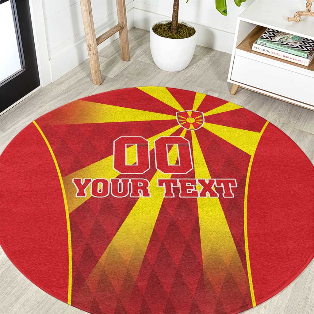 Custom Macedonia Football Round Carpet Come On Lavovi - Wonder Print Shop