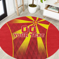 Custom Macedonia Football Round Carpet Come On Lavovi - Wonder Print Shop