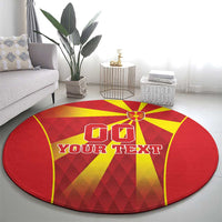 Custom Macedonia Football Round Carpet Come On Lavovi - Wonder Print Shop