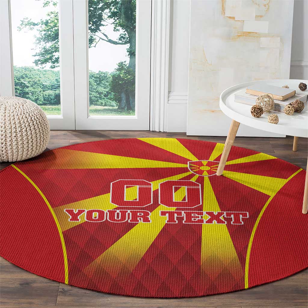 Custom Macedonia Football Round Carpet Come On Lavovi - Wonder Print Shop