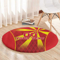 Custom Macedonia Football Round Carpet Come On Lavovi - Wonder Print Shop