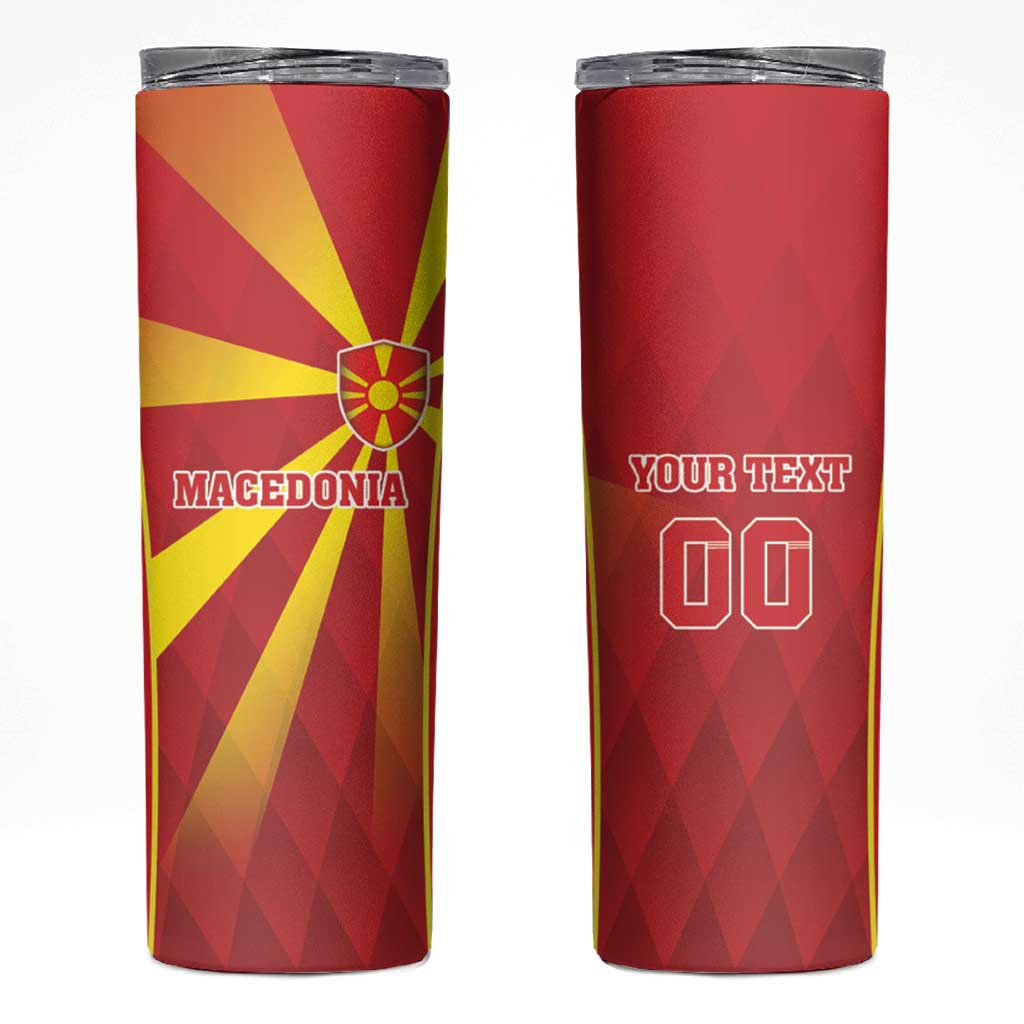 Custom Macedonia Football Skinny Tumbler Come On Lavovi - Wonder Print Shop