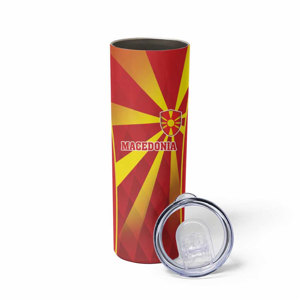 Custom Macedonia Football Skinny Tumbler Come On Lavovi - Wonder Print Shop