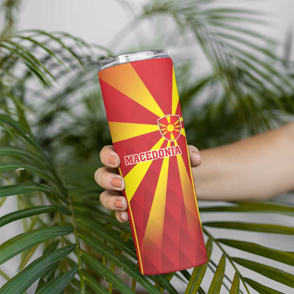 Custom Macedonia Football Skinny Tumbler Come On Lavovi - Wonder Print Shop
