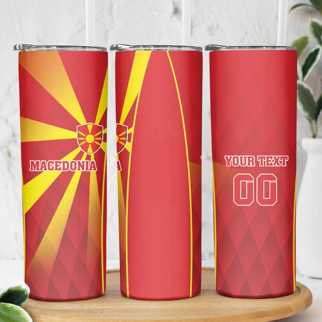 Custom Macedonia Football Skinny Tumbler Come On Lavovi - Wonder Print Shop