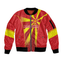 Custom Macedonia Football Sleeve Zip Bomber Jacket Come On Lavovi - Wonder Print Shop