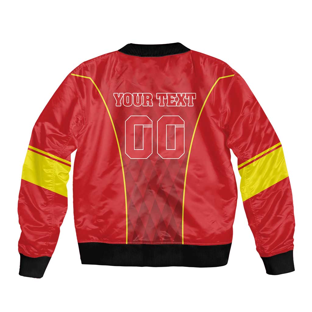 Custom Macedonia Football Sleeve Zip Bomber Jacket Come On Lavovi - Wonder Print Shop