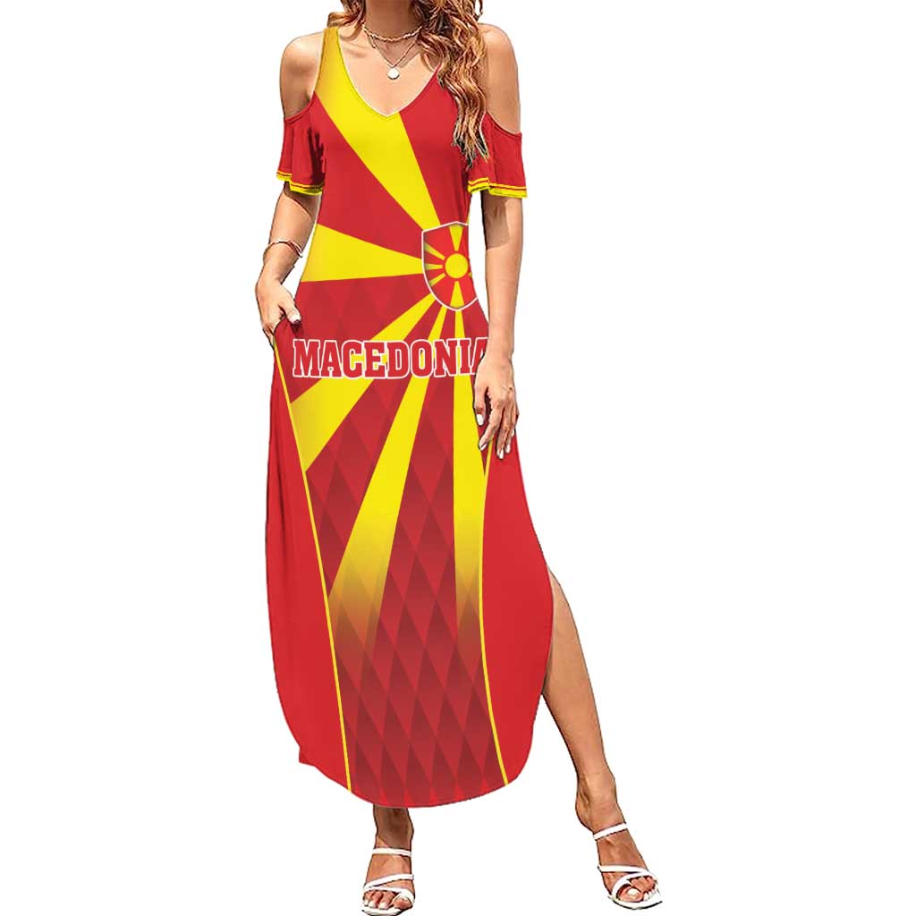 Custom Macedonia Football Summer Maxi Dress Come On Lavovi - Wonder Print Shop