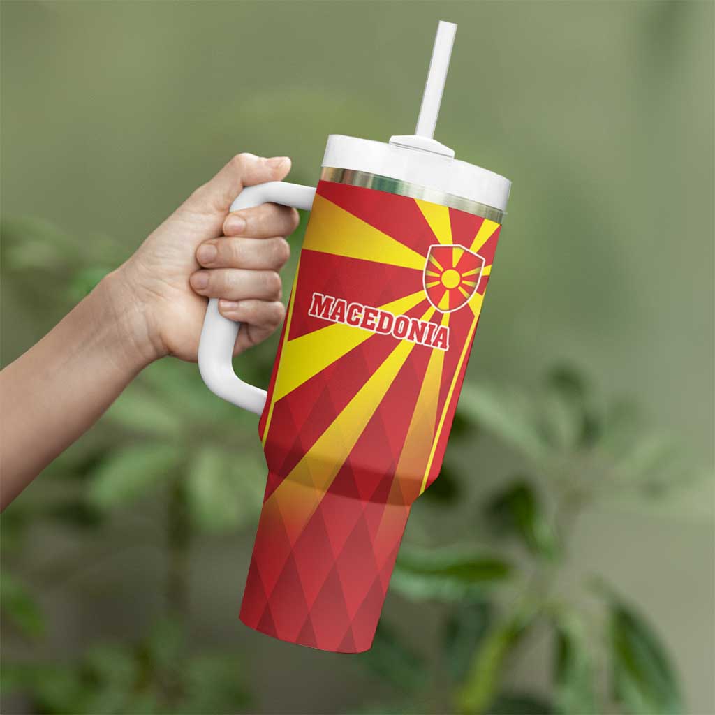 Custom Macedonia Football Tumbler With Handle Come On Lavovi - Wonder Print Shop