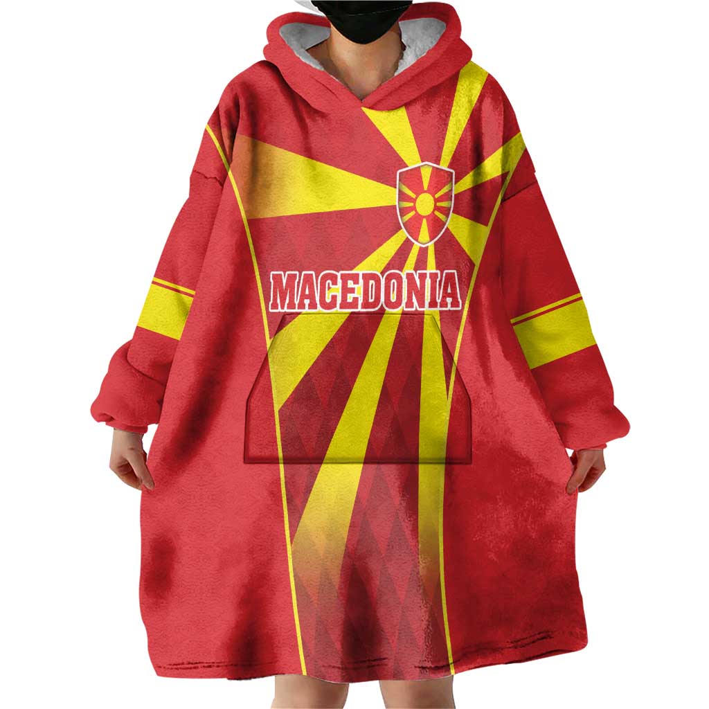 Custom Macedonia Football Wearable Blanket Hoodie Come On Lavovi - Wonder Print Shop