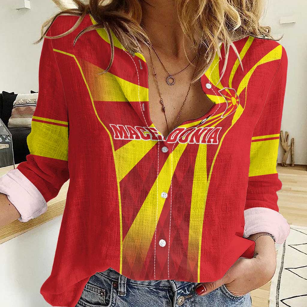 Custom Macedonia Football Women Casual Shirt Come On Lavovi - Wonder Print Shop