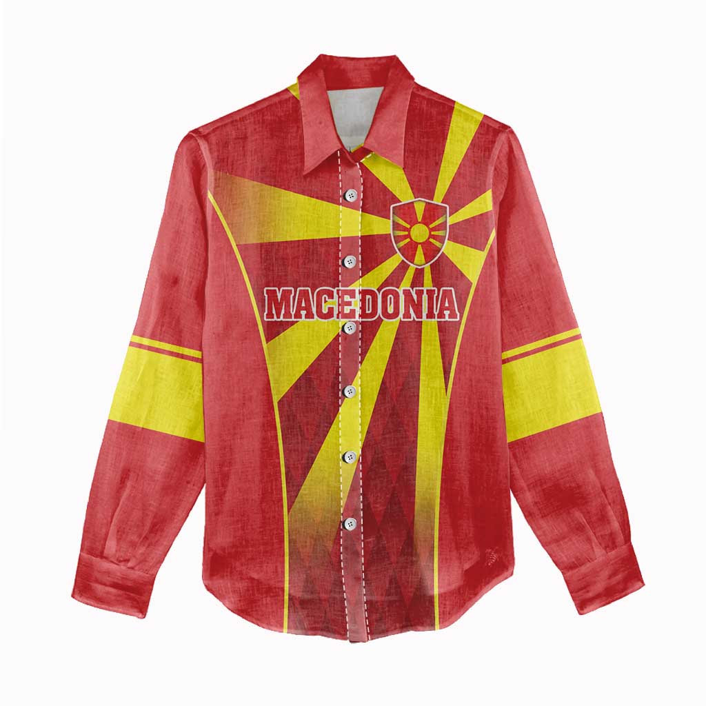 Custom Macedonia Football Women Casual Shirt Come On Lavovi - Wonder Print Shop