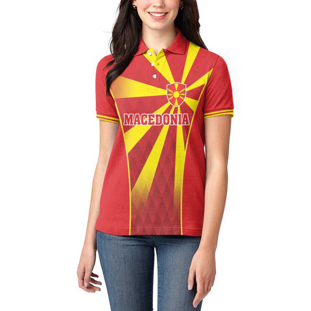 Custom Macedonia Football Women Polo Shirt Come On Lavovi - Wonder Print Shop