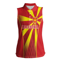 Custom Macedonia Football Women Sleeveless Polo Shirt Come On Lavovi - Wonder Print Shop