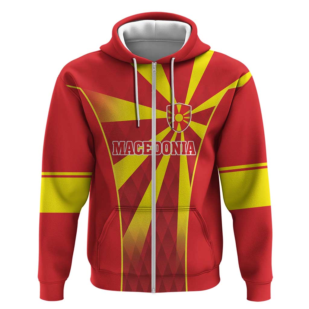 Custom Macedonia Football Zip Hoodie Come On Lavovi - Wonder Print Shop