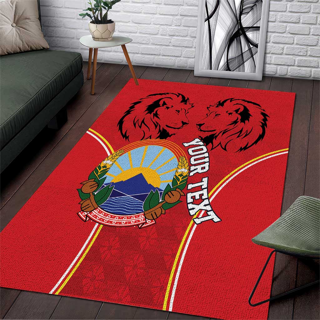 Personalized Macedonia Lion Area Rug National Emblem - Wonder Print Shop