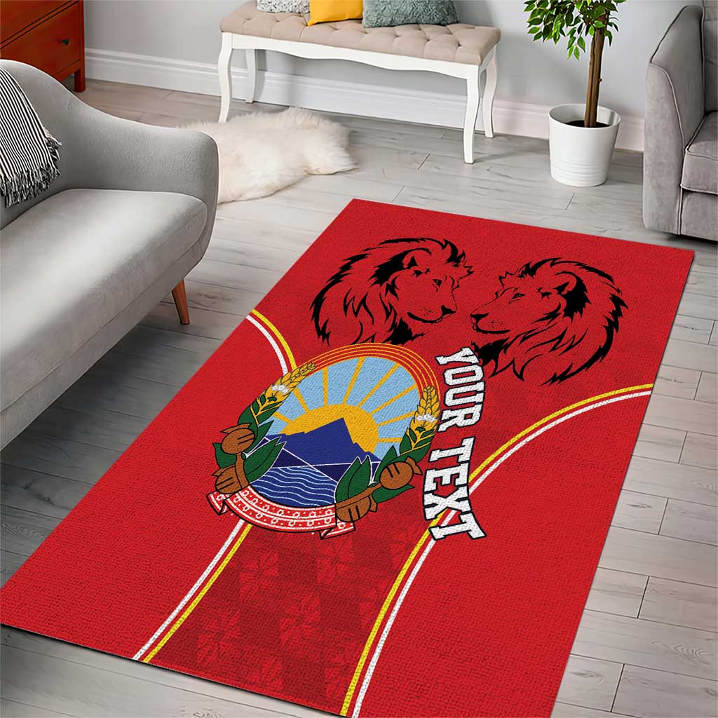Personalized Macedonia Lion Area Rug National Emblem - Wonder Print Shop