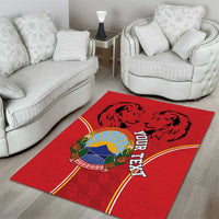 Personalized Macedonia Lion Area Rug National Emblem - Wonder Print Shop