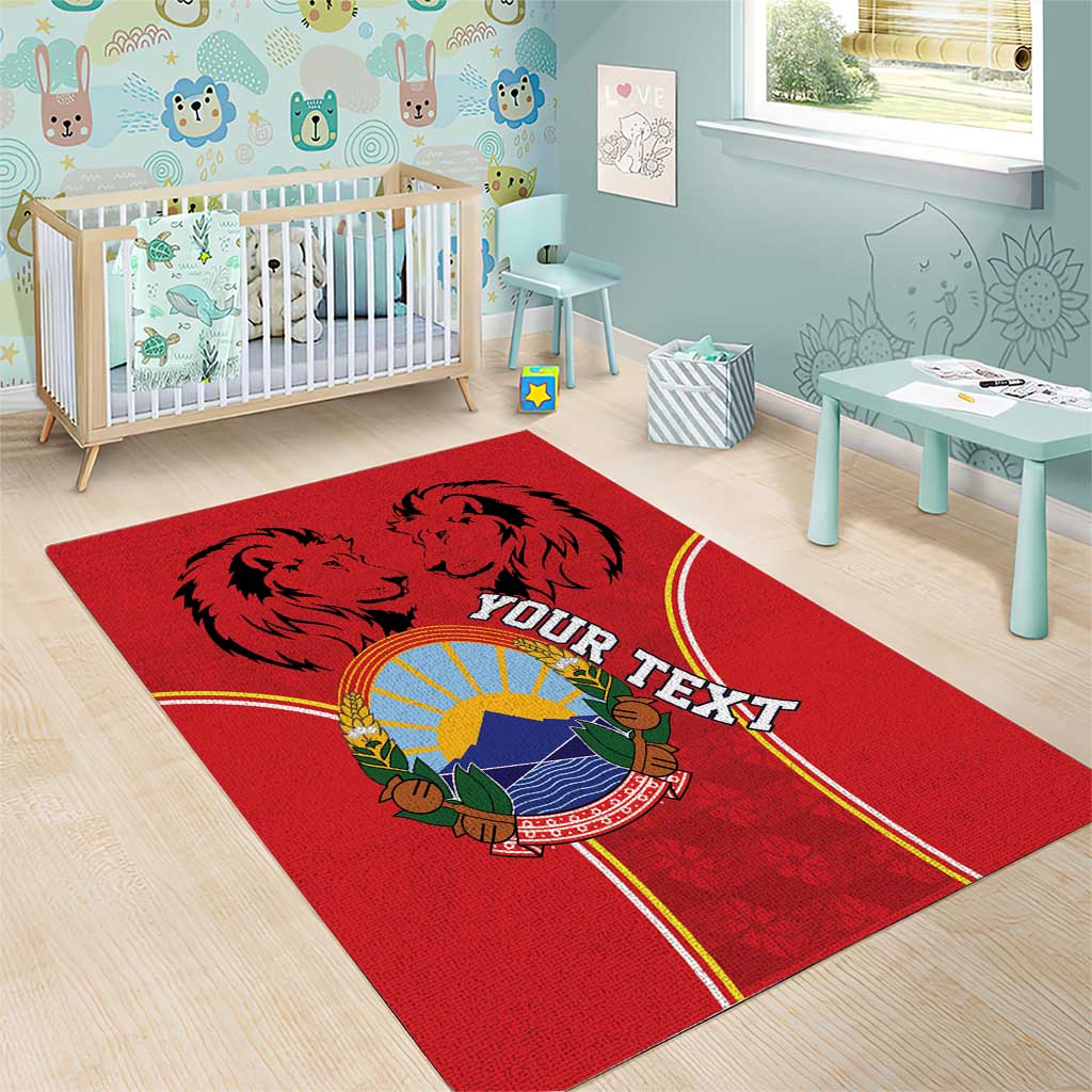 Personalized Macedonia Lion Area Rug National Emblem - Wonder Print Shop