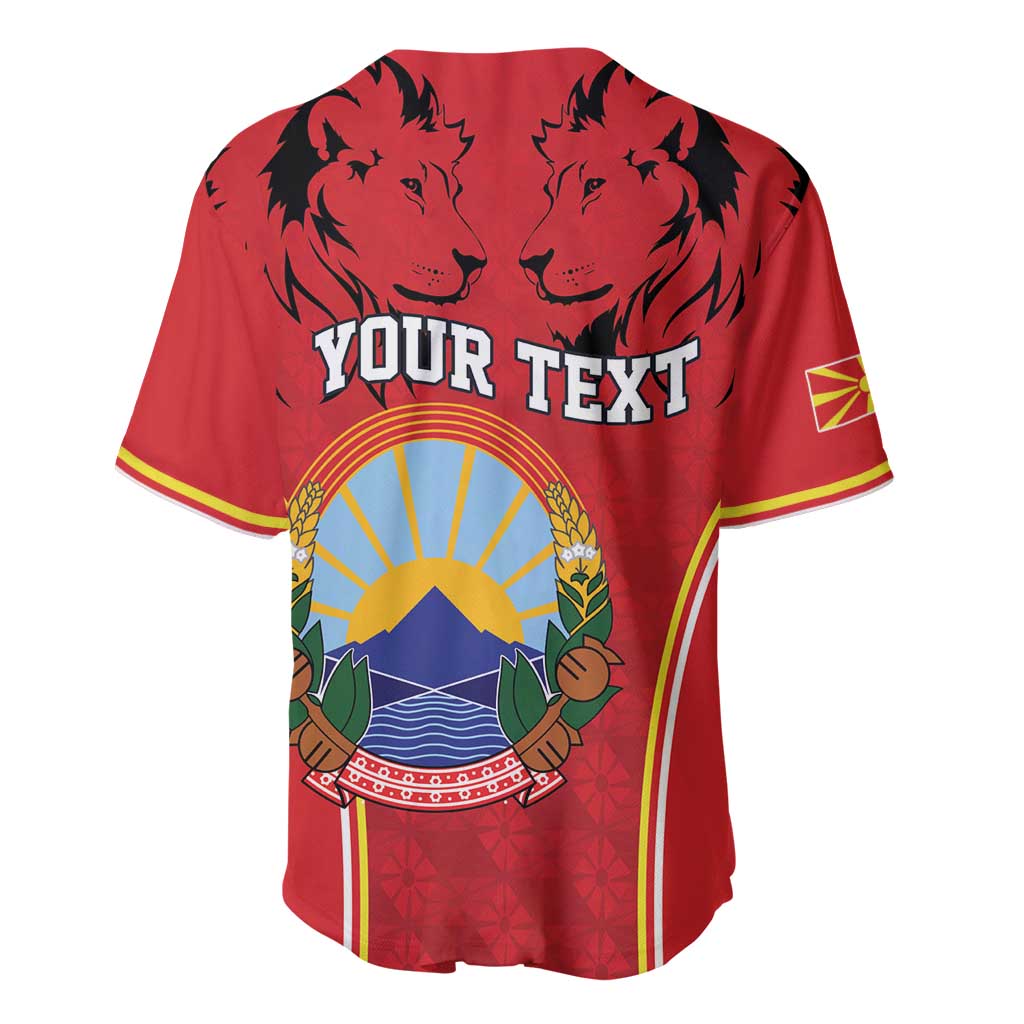 Personalized Macedonia Lion Baseball Jersey National Emblem - Wonder Print Shop