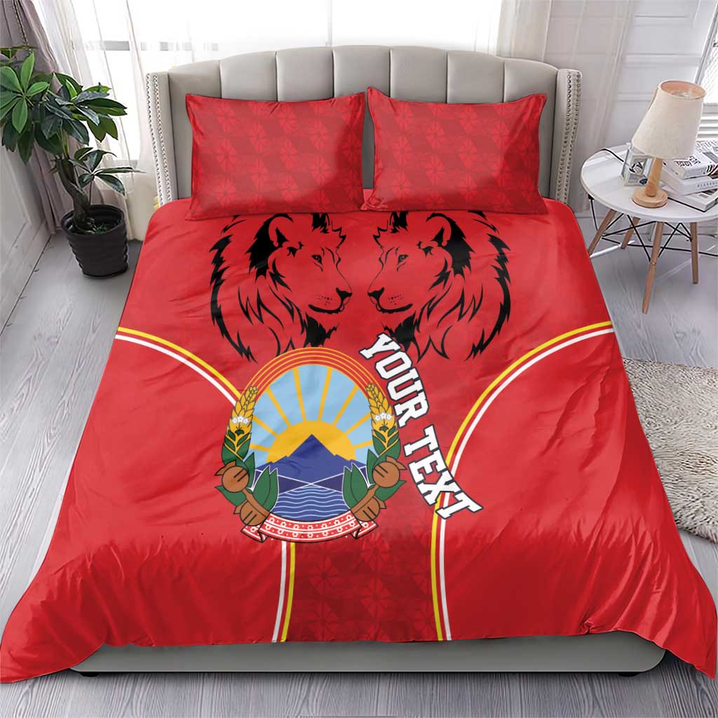 Personalized Macedonia Lion Bedding Set National Emblem - Wonder Print Shop