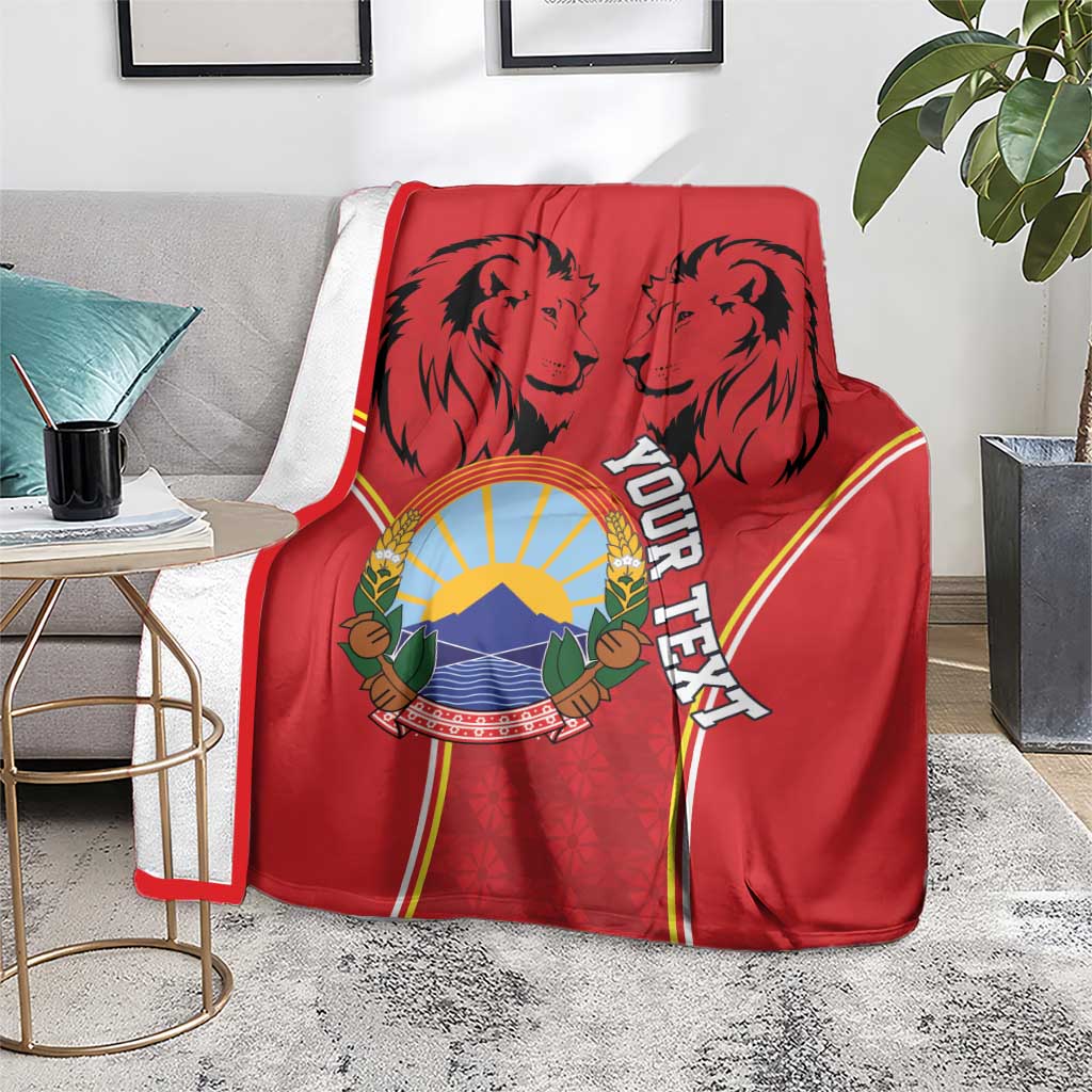Personalized Macedonia Lion Blanket National Emblem - Wonder Print Shop