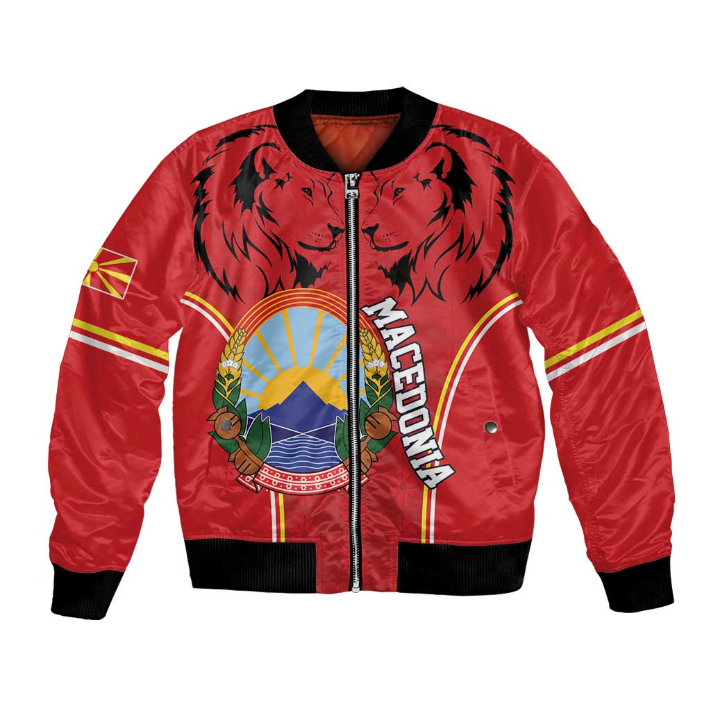 Personalized Macedonia Lion Bomber Jacket National Emblem - Wonder Print Shop